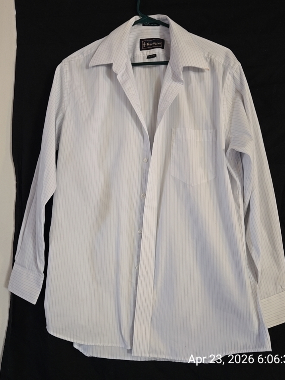 Ben Sherman White with Light Blue Pinstripe Men's Dress Shirt